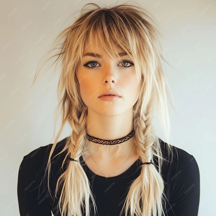 Mid-Length Layered Hairstyles with Fringe