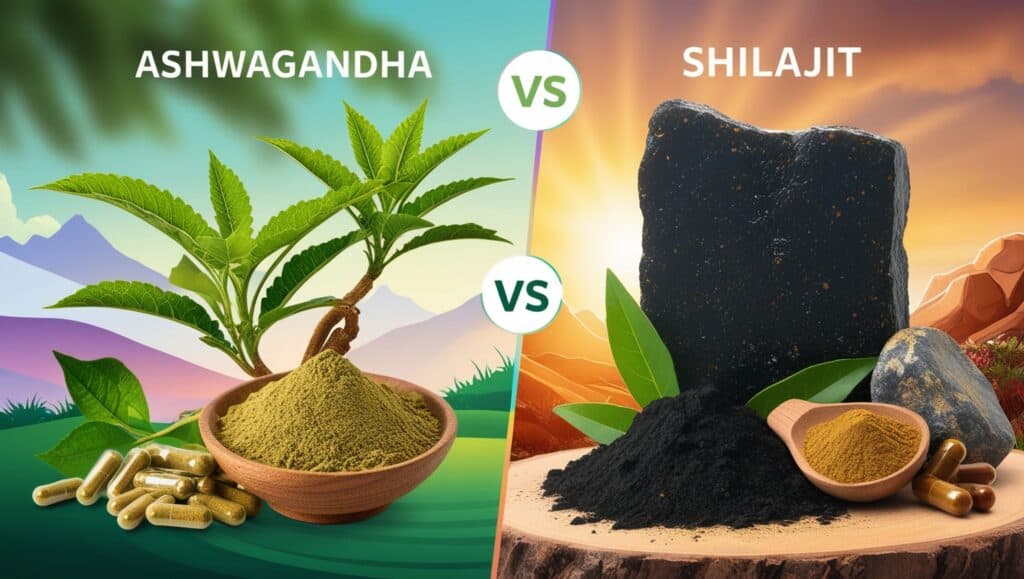 Ashwagandha or Shilajit Supplement