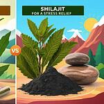 Shilajit & Ashwagandha supplement bottle for stress relief